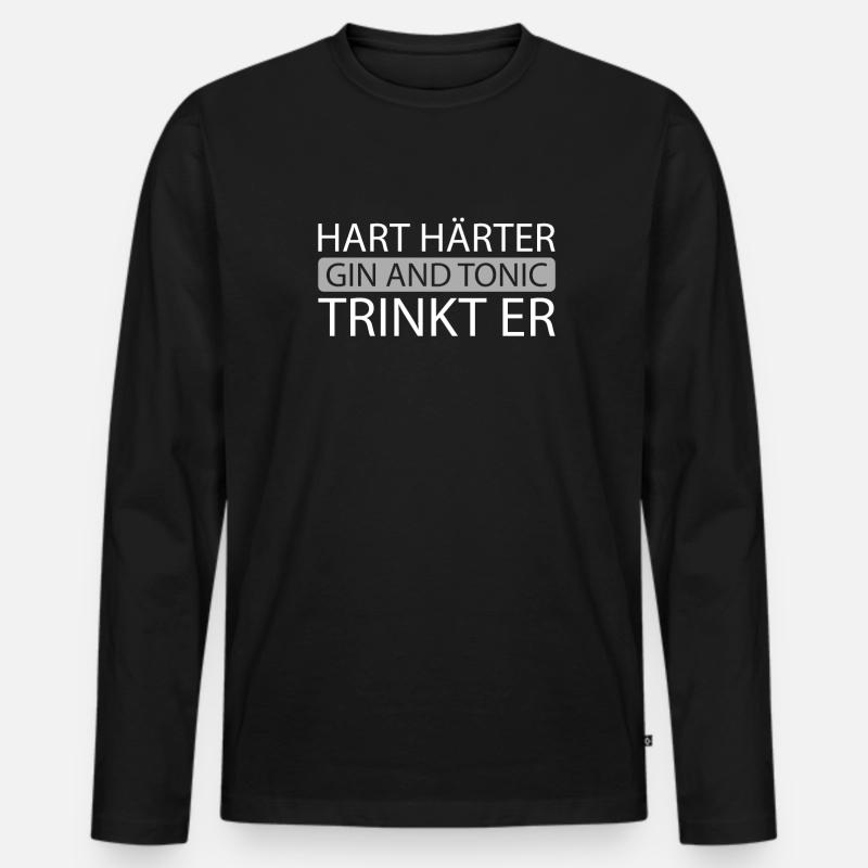 Gin - Männer Premium Bio Langarmshirt - Schwarz