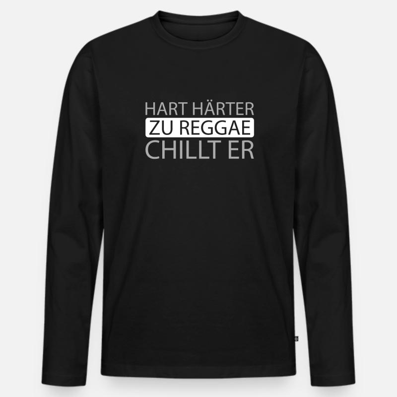 Reggae - Männer Premium Bio Langarmshirt - Schwarz