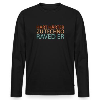 Techno Raver - T-shirt manches longues Premium bio Homme - noir - Devant - Nico (187cm)