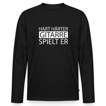 Electric Guitar Electric Guitar - Men's Premium Organic Long Sleeve Shirt - black - Front - Nico (187cm)