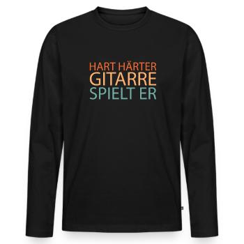 Acoustic Guitar - Men's Premium Organic Long Sleeve Shirt - black - Front - Nico (187cm)