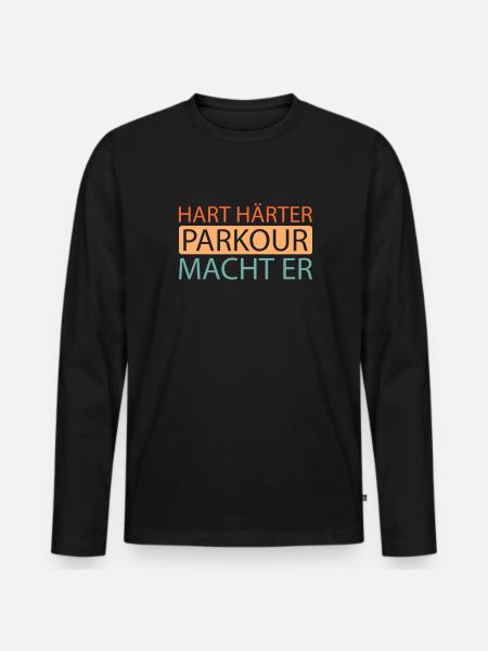 Parkour - Männer Premium Bio Langarmshirt - Schwarz