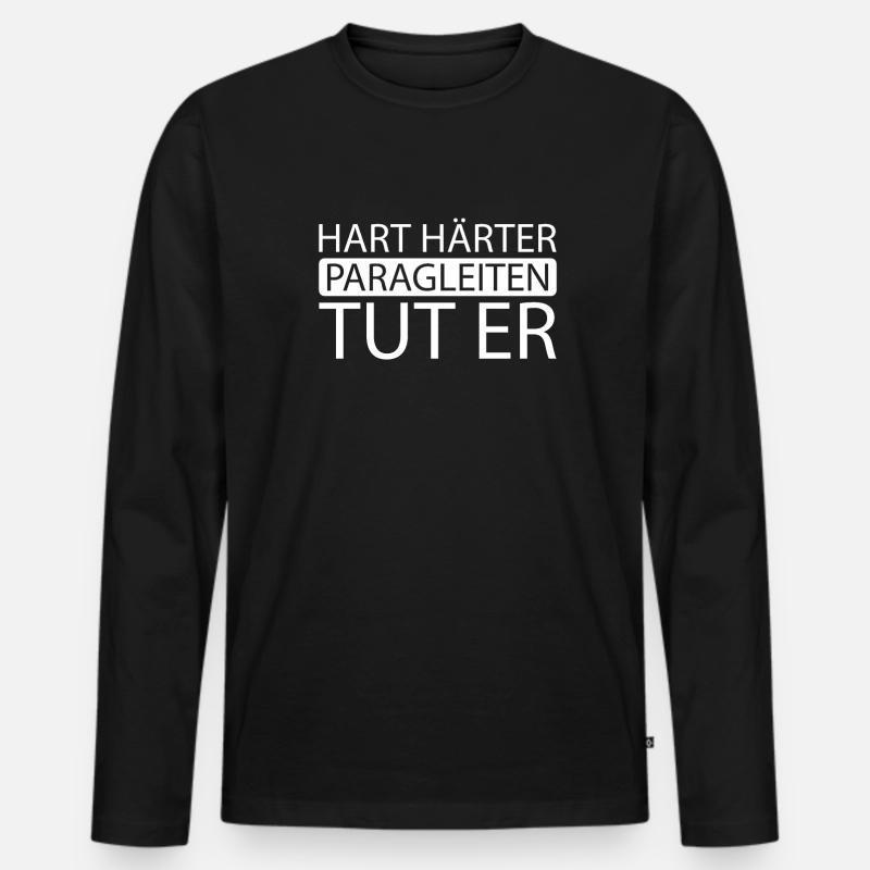 Paragleiter Paragleiten - Männer Premium Bio Langarmshirt - Schwarz
