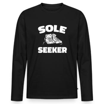 Sneakers - Men's Premium Organic Long Sleeve Shirt - black - Front - Nico (187cm)