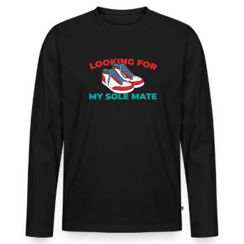 Sneakers - Men's Premium Organic Long Sleeve Shirt - black - Front - Nico (187cm)