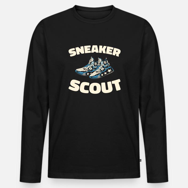 Sneakers - Männer Premium Bio Langarmshirt - Schwarz