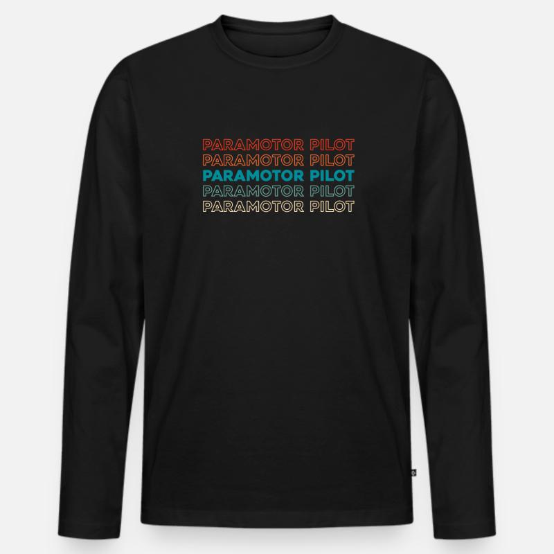 Paramotor Gleitschirmfliegen - Männer Premium Bio Langarmshirt - Schwarz