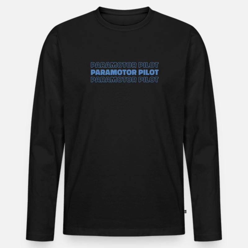 Paramotor paragliding - Men's Premium Organic Long Sleeve Shirt - black