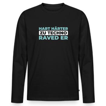 Techno Raver - T-shirt manches longues Premium bio Homme - noir - Devant - Nico (187cm)