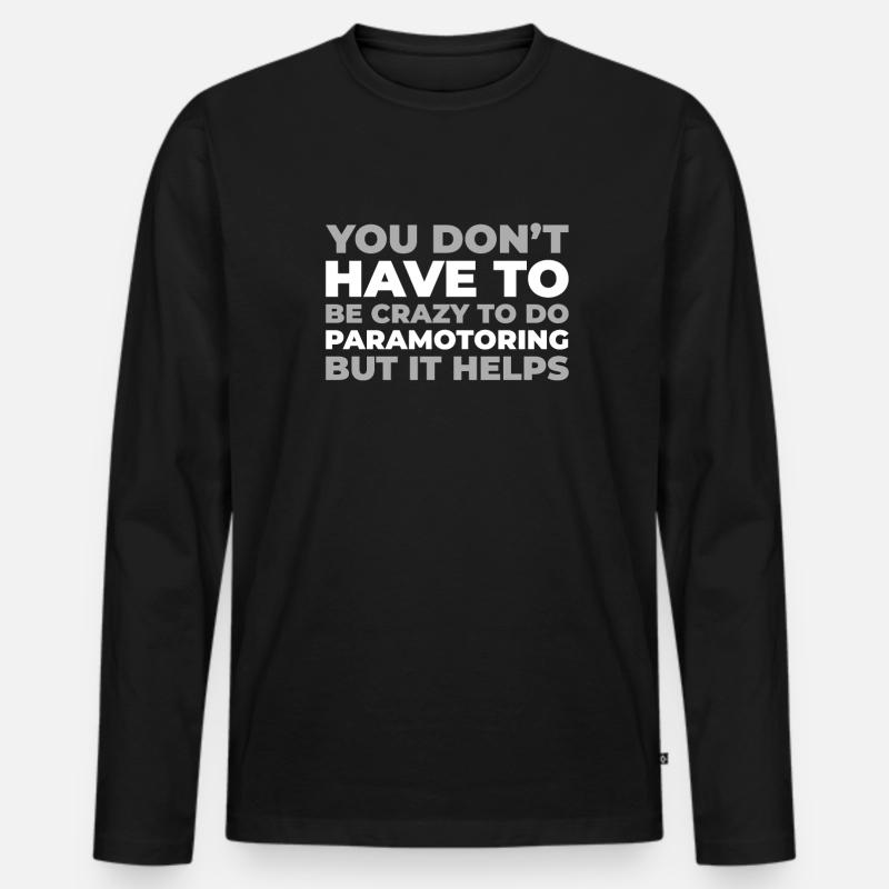 Paramotor Gleitschirmfliegen - Männer Premium Bio Langarmshirt - Schwarz