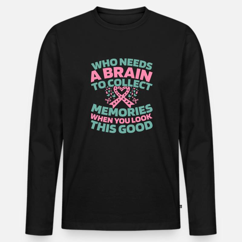 Alzheimer - Männer Premium Bio Langarmshirt - Schwarz