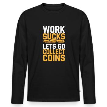 Coin Collection Coin Collectors - Men's Premium Organic Long Sleeve Shirt - black - Front - Nico (187cm)