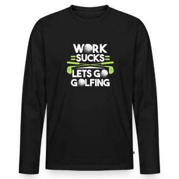 Golf Golfer Golfen - Männer Premium Bio Langarmshirt - Schwarz - Vorne - Nico (187cm)