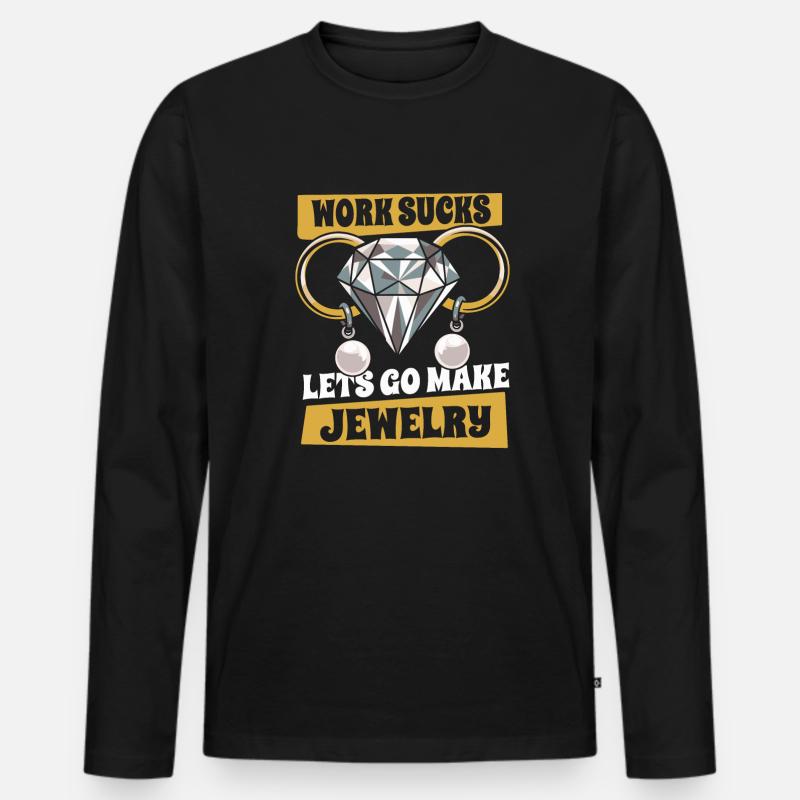 Schmuck Herstellung - Männer Premium Bio Langarmshirt - Schwarz