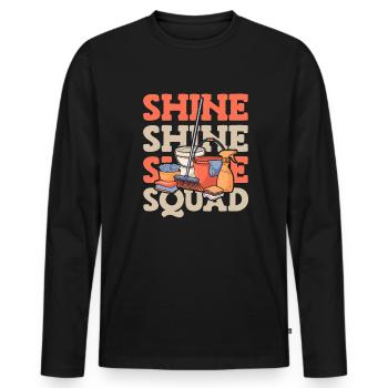 Cleaner Squad - Men's Premium Organic Long Sleeve Shirt - black - Front - Nico (187cm)