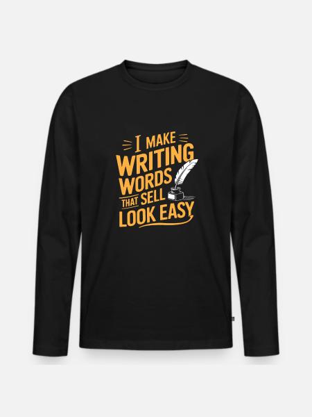 Copywriter - Men's Premium Organic Long Sleeve Shirt - black