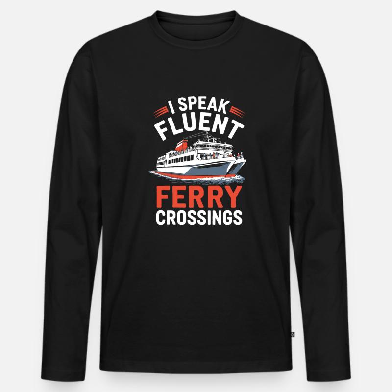 Fährmann - Männer Premium Bio Langarmshirt - Schwarz