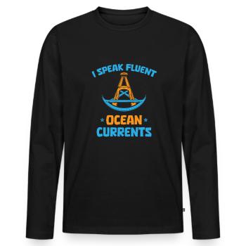 Erster Offizier - Männer Premium Bio Langarmshirt - Schwarz - Vorne - Nico (187cm)