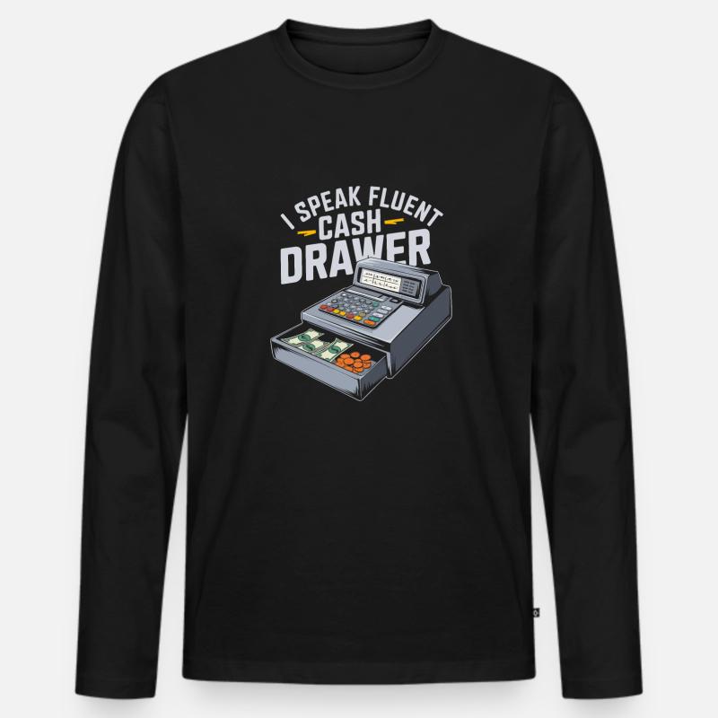 Kassierer - Männer Premium Bio Langarmshirt - Schwarz