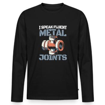 Boiler maker - Men's Premium Organic Long Sleeve Shirt - black - Front - Nico (187cm)