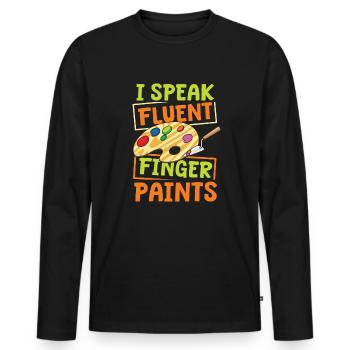 Early childhood educator - Men's Premium Organic Long Sleeve Shirt - black - Front - Nico (187cm)