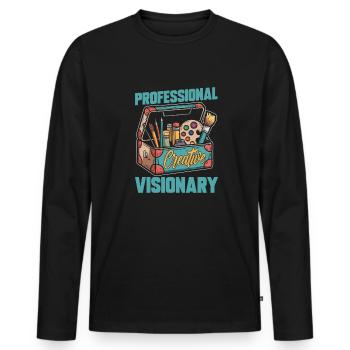 Creative Director - Men's Premium Organic Long Sleeve Shirt - black - Front - Nico (187cm)