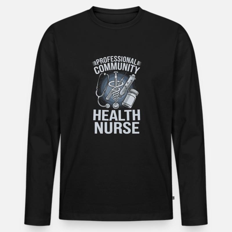 Gemeindekrankenschwester - Männer Premium Bio Langarmshirt - Schwarz