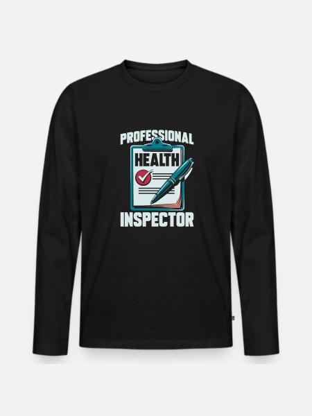 Health Inspector - Men's Premium Organic Long Sleeve Shirt - black
