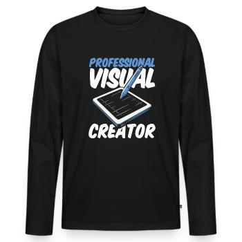 Grafikdesigner - Männer Premium Bio Langarmshirt - Schwarz - Vorne - Nico (187cm)