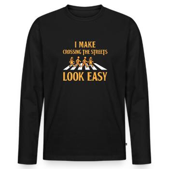 Border guards - Men's Premium Organic Long Sleeve Shirt - black - Front - Nico (187cm)