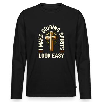 Priest - Men's Premium Organic Long Sleeve Shirt - black - Front - Nico (187cm)