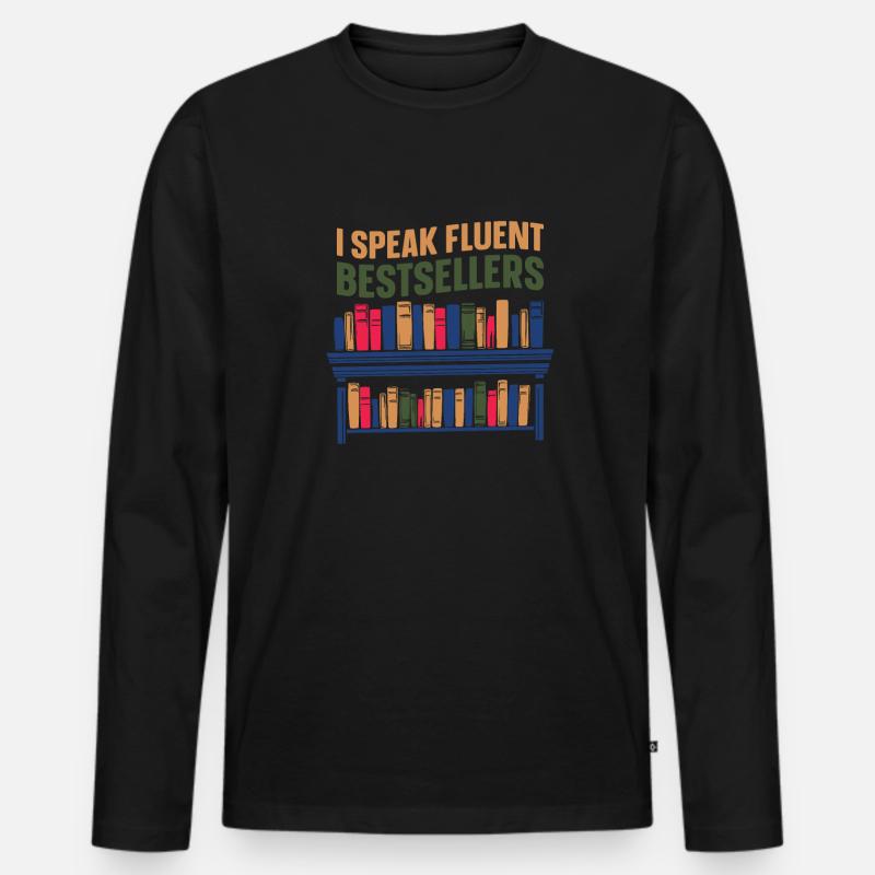 Buchhändler - Männer Premium Bio Langarmshirt - Schwarz