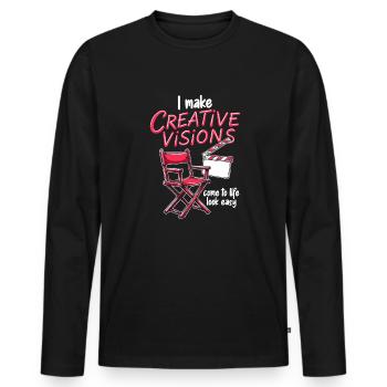 Creative Director - Men's Premium Organic Long Sleeve Shirt - black - Front - Nico (187cm)