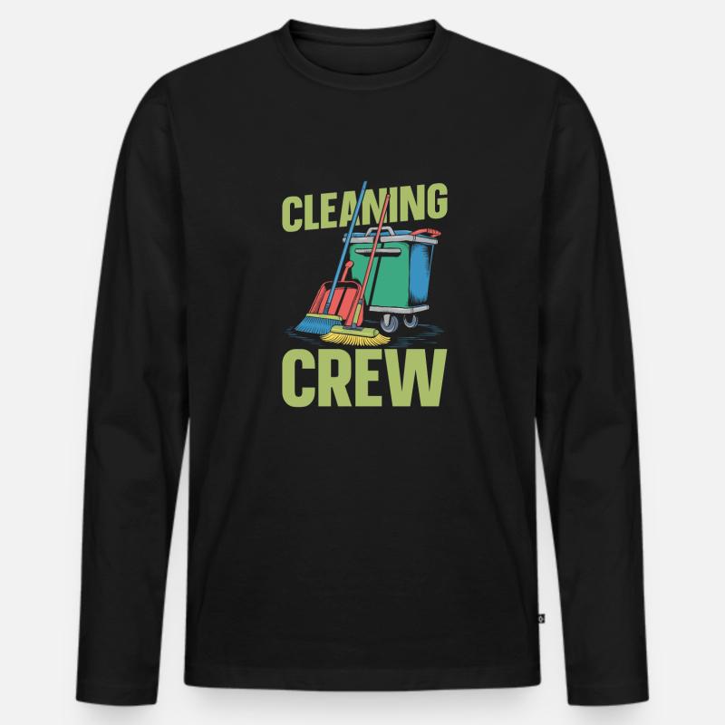 Reiniger Team - Männer Premium Bio Langarmshirt - Schwarz