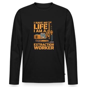 Travailleur d’extraction - T-shirt manches longues Premium bio Homme - noir - Devant - Nico (187cm)