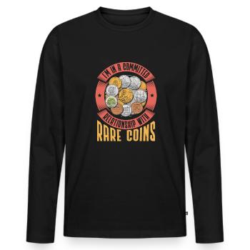 Coin Collection Coin Collectors - Men's Premium Organic Long Sleeve Shirt - black - Front - Nico (187cm)