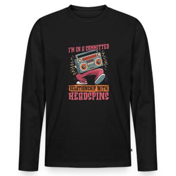 Breakdance Breakdancer Breakdancing - Männer Premium Bio Langarmshirt - Schwarz - Vorne - Nico (187cm)