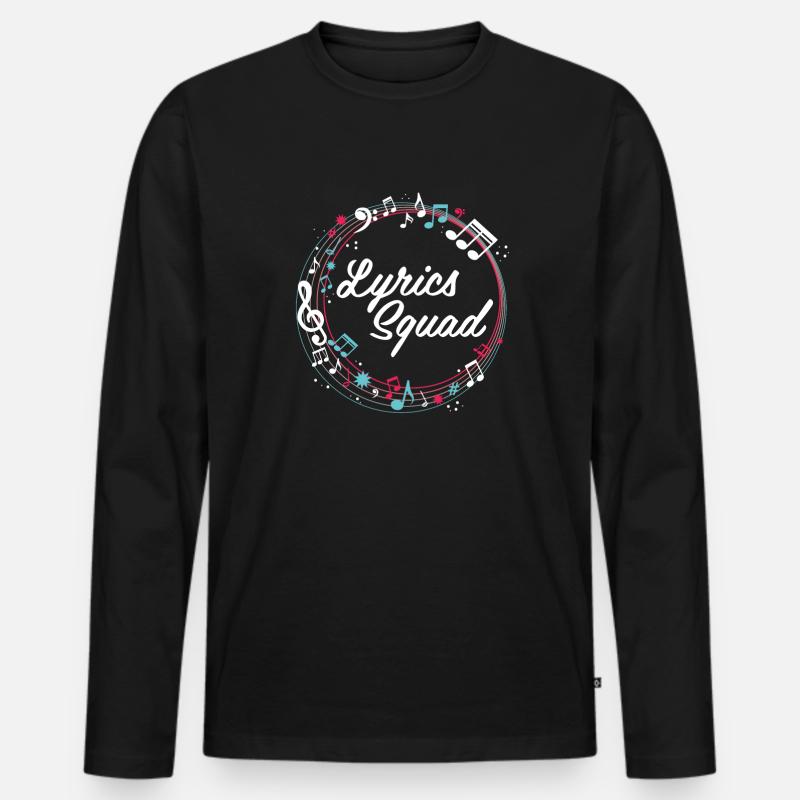 Texter Kader - Männer Premium Bio Langarmshirt - Schwarz