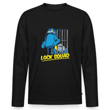 Cadre des gardiens de prison - T-shirt manches longues Premium bio Homme - noir - Devant - Nico (187cm)