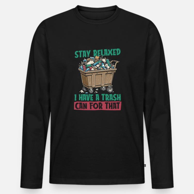 Müllsammler Müllmann - Männer Premium Bio Langarmshirt - Schwarz