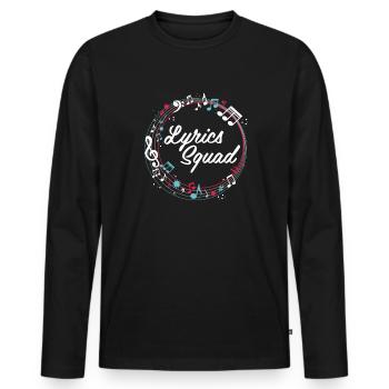 Texter Kader - Männer Premium Bio Langarmshirt - Schwarz - Vorne - Nico (187cm)
