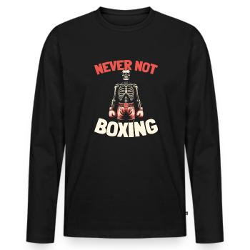 Boxen Boxer - Männer Premium Bio Langarmshirt - Schwarz - Vorne - Nico (187cm)