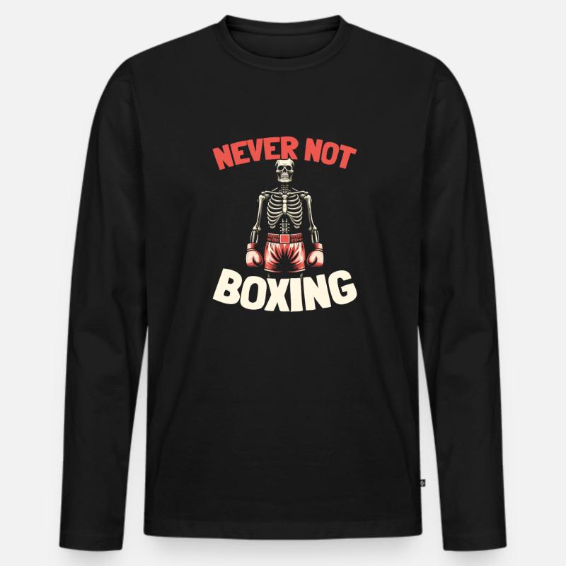 Boxen Boxer - Männer Premium Bio Langarmshirt - Schwarz