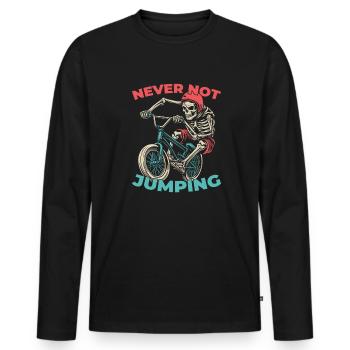 Bmx Bmx Biker - Men's Premium Organic Long Sleeve Shirt - black - Front - Nico (187cm)