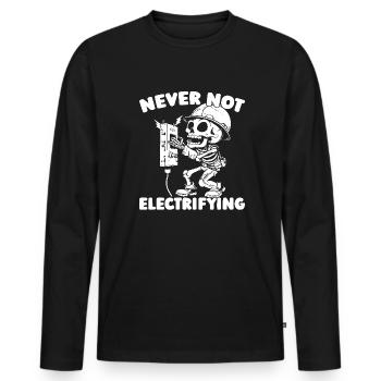 Electrician Electronics Technician - Men's Premium Organic Long Sleeve Shirt - black - Front - Nico (187cm)