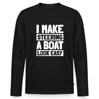 Boiler maker - Men's Premium Organic Long Sleeve Shirt - black - Front - Nico (187cm)