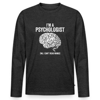 Psychologie psychologue thérapeute cadeau psyché - T-shirt manches longues Premium bio Homme - anthracite chiné - Devant - Nico (187cm)