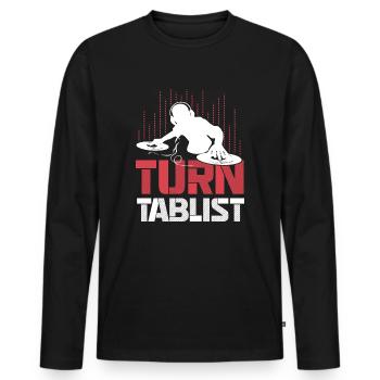 Turntablist Dj Mix Vinyl Scratch Music - Men's Premium Organic Long Sleeve Shirt - black - Front - Nico (187cm)