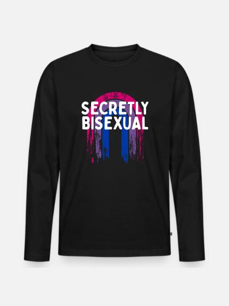 Hemmeligt biseksuel bi introvert bi pride - Premium økologisk langærmet T-shirt til mænd - sort