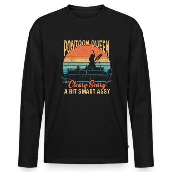 Pontonboot Kapitän Bootfahren See Pontoon - Männer Premium Bio Langarmshirt - Schwarz - Vorne - Nico (187cm)